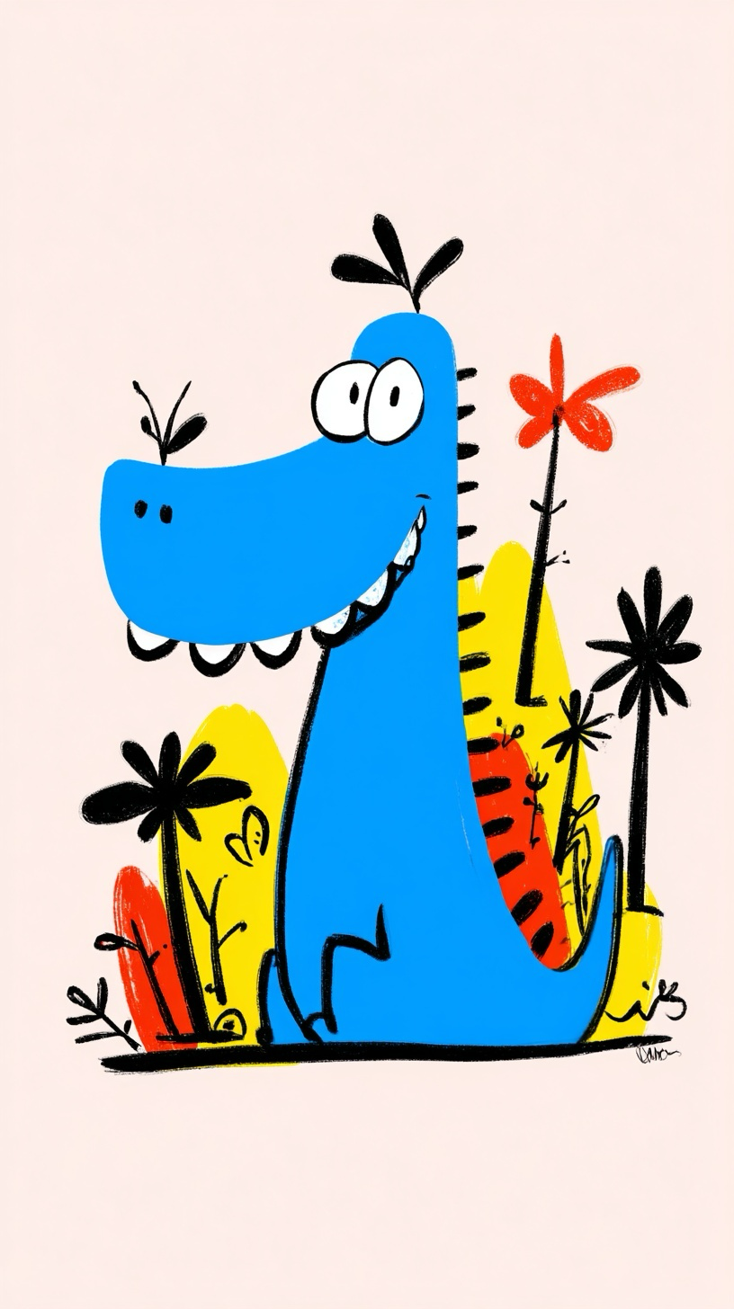 Dinosaur Scribble Doodle style preview