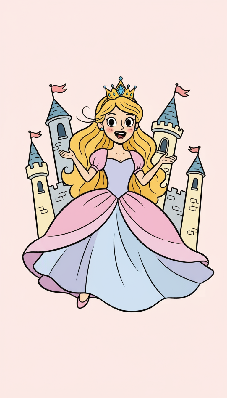 Princess Scribble Doodle style preview