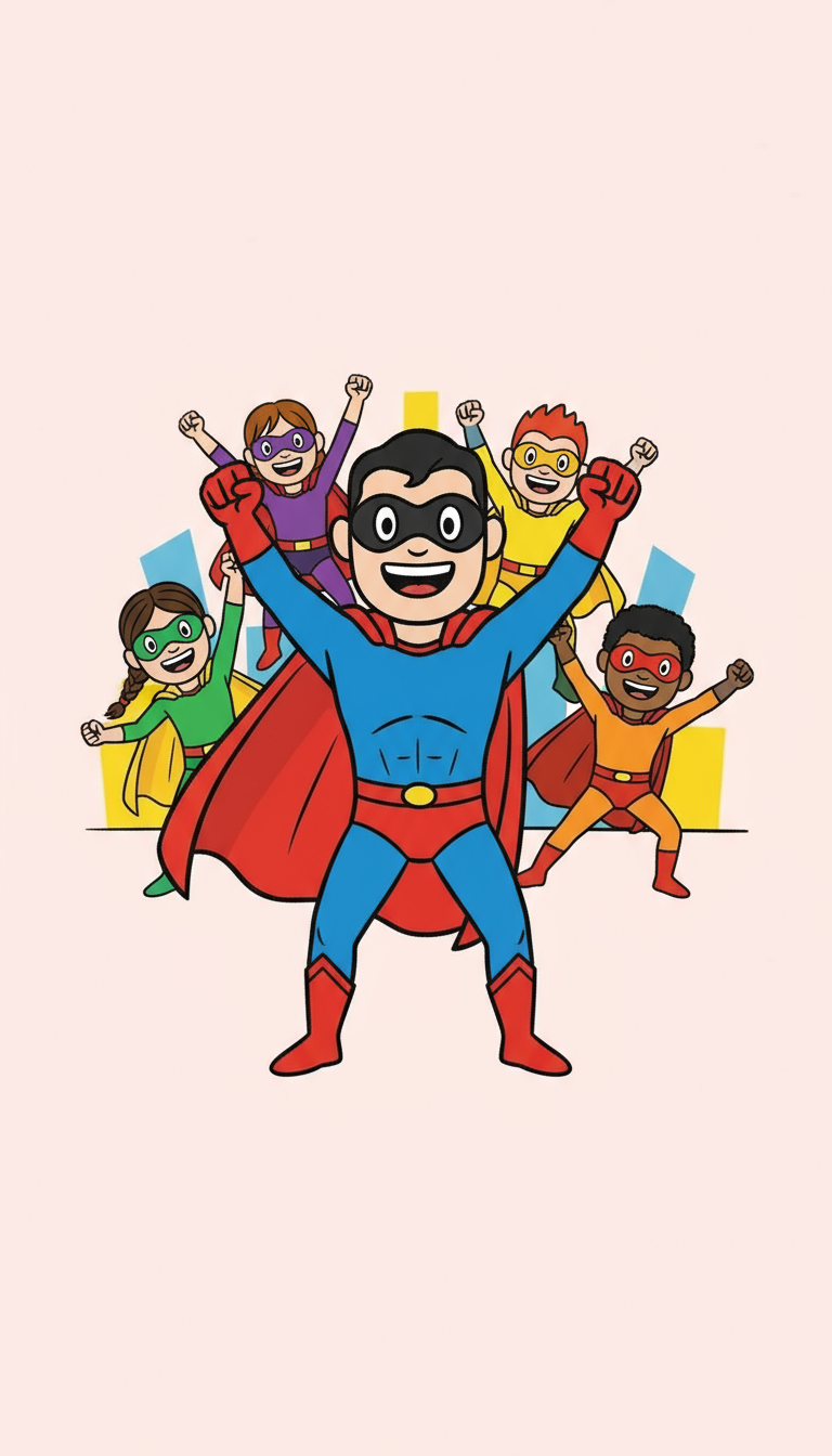 Superhero Scribble Doodle style preview